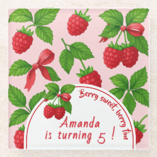 Berry Sweet Raspberry Kindergeburtstag Party - Glasuntersetzer