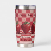 Berry Sweet Red Checkered Strawberry Tumbler Thermobecher (Rückseite)