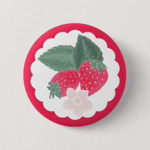Berry Sweet Red Strawberries Button