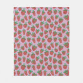 Berry Sweet Red Strawberries Fleece Blanket (Vorderseite)