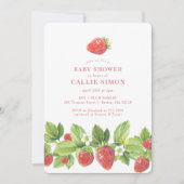Berry Sweet Red Strawberry Baby Shower (Vorderseite)