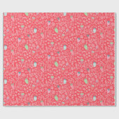 Berry Sweet Red Strawberry Muster Geschenkpapier (Flach)