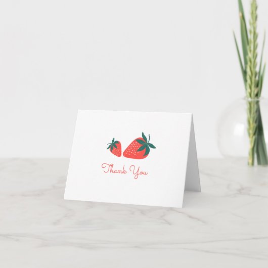 Berry Sweet Red Strawberry Vielen Dank Dankeskarte (Vorderseite)