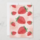 Berry Sweet Red Strawberry Watercolor Babydusche Einladung (Rückseite)