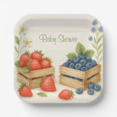 Berry Sweet Rustic Baby Shower Paper Plate Pappteller (Vorderseite)