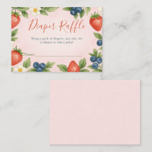 Berry Sweet Rustic Design Diaper Raffekarte
