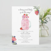 Berry Sweet Smoothie Babydusche Einladung (Stehend Vorderseite)