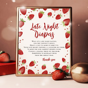 Berry Sweet Spate Night Diaper Tafelzeichen Poster