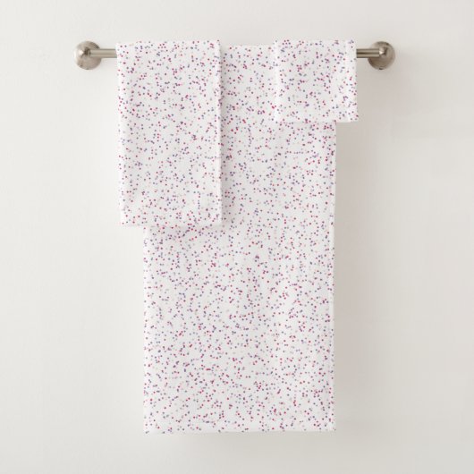 Berry Sweet Speckled Pink & Lila Dots Badhandtuch Set (Insitu)
