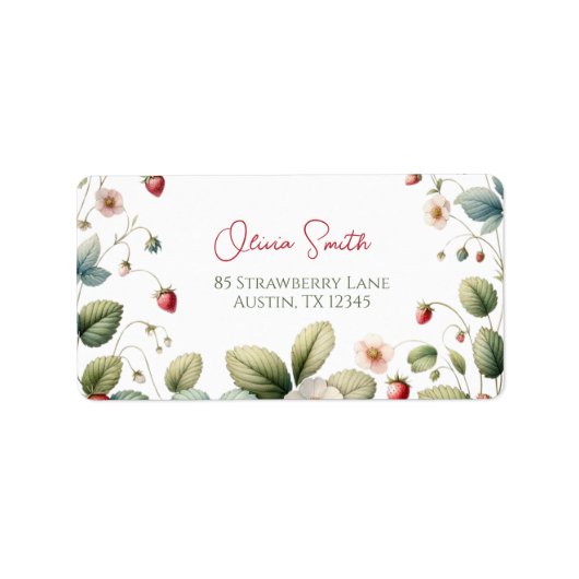 Berry Sweet Strawberries Adresse Adressaufkleber (Vorne)