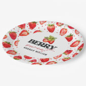 Berry Sweet Strawberries Babydusche Pappteller (Schrägansicht)