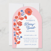 Berry Sweet Strawberries, Blueberries & Blooms Einladung (Vorderseite)