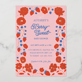 Berry Sweet Strawberries, Blueberries & Blooms Folieneinladung (Vorderseite)