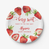 Berry Sweet Strawberries Girl Baby Dusche Pappteller (Vorderseite)