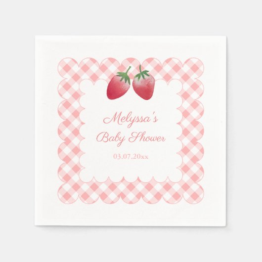 Berry Sweet Strawberries Thema Kinderdusche Party Serviette (Vorderseite)