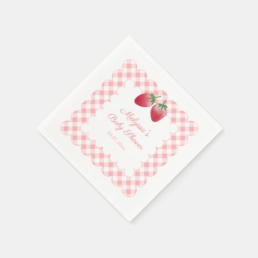 Berry Sweet Strawberries Thema Kinderdusche Party Serviette (Ecke)