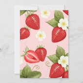Berry Sweet Strawberry 1. Geburtstag Einladung (Rückseite)