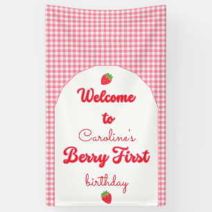 Berry Sweet Strawberry 1. Geburtstag Party Banner