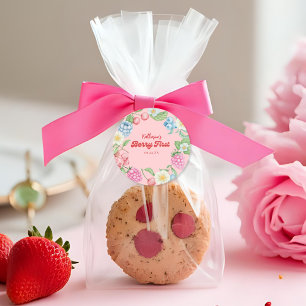 Berry Sweet Strawberry 1. Geburtstags-Thema Obst Runder Aufkleber