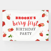 Berry Sweet Strawberry 1. Geburtstagsbanner Banner (Horizontal)