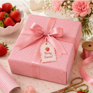 Berry Sweet Strawberry 1. Geburtstagsfeier Geschenkpapier