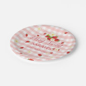 Berry Sweet Strawberry 1. Geburtstagsfeier Pappteller (Schrägansicht)