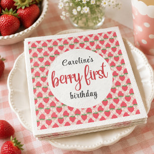 Berry Sweet Strawberry 1. Geburtstagsfeier Serviette