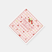 Berry Sweet Strawberry 1. Geburtstagsfeier Serviette (Ecke)