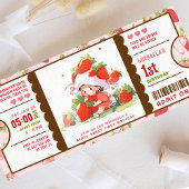 Berry Sweet Strawberry 1. Geburtstagskarte Einladung