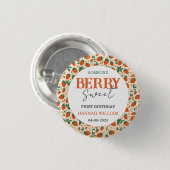 Berry Sweet Strawberry 1st Birthday Party Button (Vorne & Hinten)
