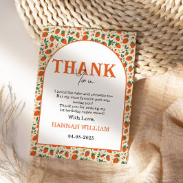 Berry Sweet Strawberry 1st Birthday Party Dankeskarte