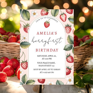 Berry Sweet Strawberry 1st Birthday Party Einladung