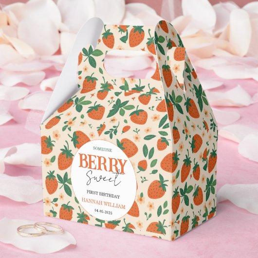 Berry Sweet Strawberry 1st Birthday Party Geschenkschachtel (Hochzeit)