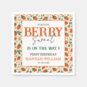 Berry Sweet Strawberry 1st Birthday Party Serviette (Vorderseite)