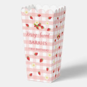 Berry Sweet Strawberry 1st Birthday Popcorn  Geschenkschachtel (Rückseite)