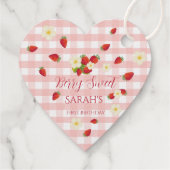 Berry Sweet Strawberry 1st Birthday Real  Geschenkanhänger (Rückseite)