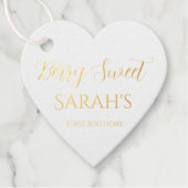 Berry Sweet Strawberry 1st Birthday Real  Geschenkanhänger (Vorderseite)