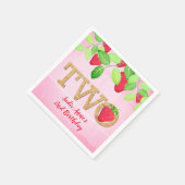 Berry Sweet Strawberry 2nd Birthday Girl Rustic Na Serviette (Ecke)