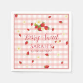Berry Sweet Strawberry 3. Geburtstagsfeier Serviette (Vorderseite)