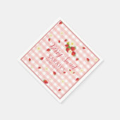 Berry Sweet Strawberry 3. Geburtstagsfeier Serviette (Ecke)
