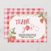 Berry Sweet Strawberry Aquarell Danke Karte (Vorne/Hinten)