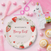 Berry Sweet Strawberry Arch Summer 1st Birthday Pappteller (Party)