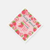 Berry Sweet Strawberry Baby 1. Geburtstag Party Serviette (Ecke)