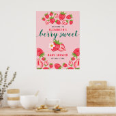 Berry Sweet Strawberry Baby Dusche Begrüßungs-Part Poster (Küche)