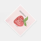 Berry Sweet Strawberry Baby Dusche Begrüßungszeich Serviette (Ecke)