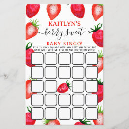 Berry Sweet Strawberry Baby Dusche Bingo Game