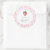 Berry Sweet Strawberry Baby Dusche Round Vielen Da Runder Aufkleber (Tasche)