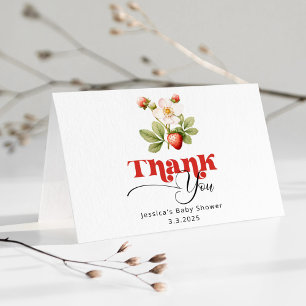 Berry sweet Strawberry Baby Dusche vielen Dank Dankeskarte