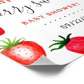 Berry Sweet Strawberry Baby Dusche Willkommen Poster (Ecke)