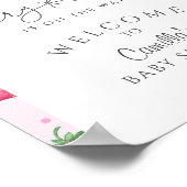 Berry Sweet Strawberry Baby Dusche Willkommen Poster (Ecke)